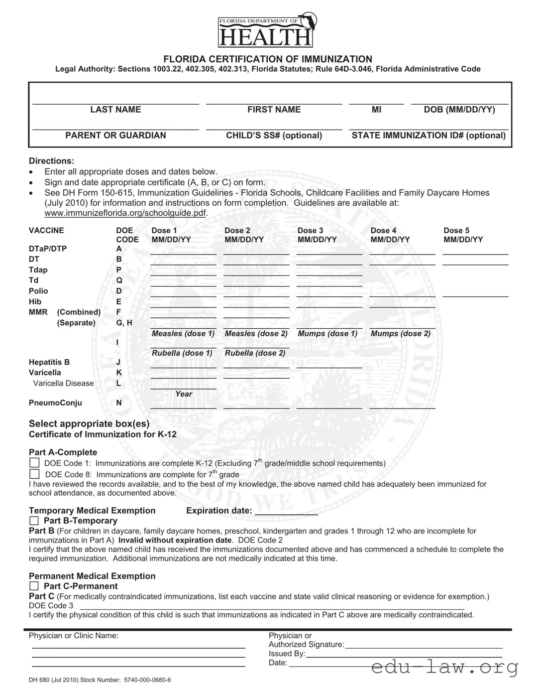 Fill in Your 680 Template