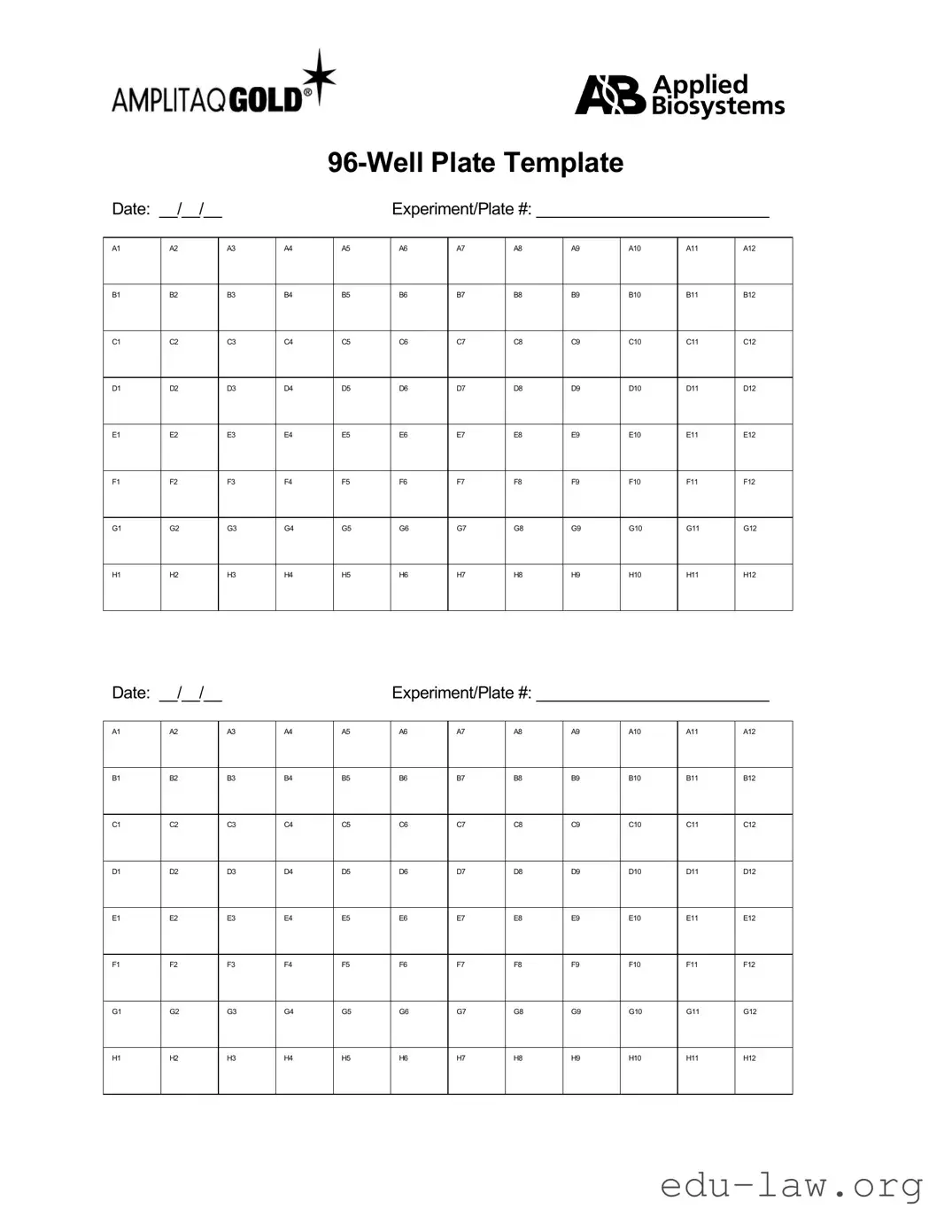 Fill in Your 96 Well Template