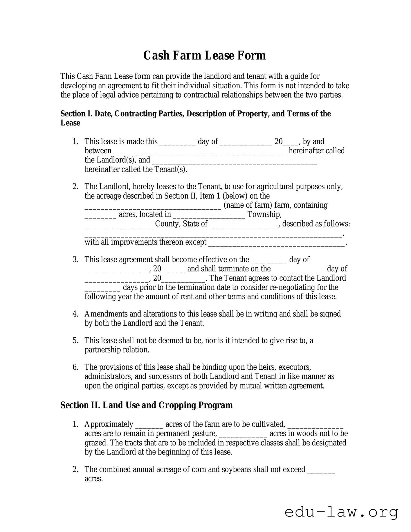 Fill in Your Farm Lease Agreement 669 Template