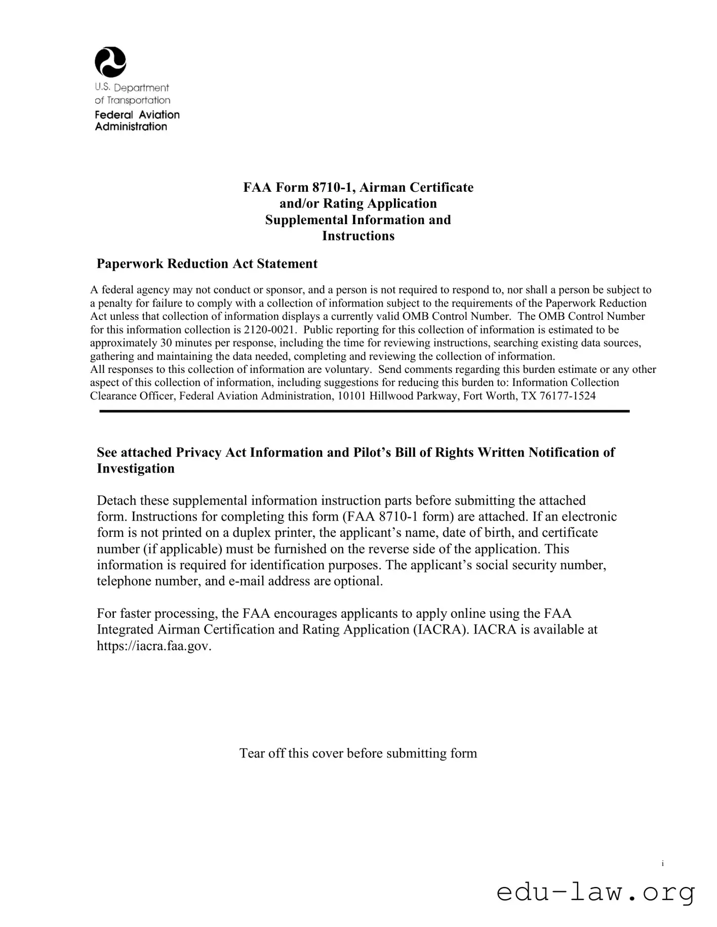 Fill in Your Faa 8710 1 Template