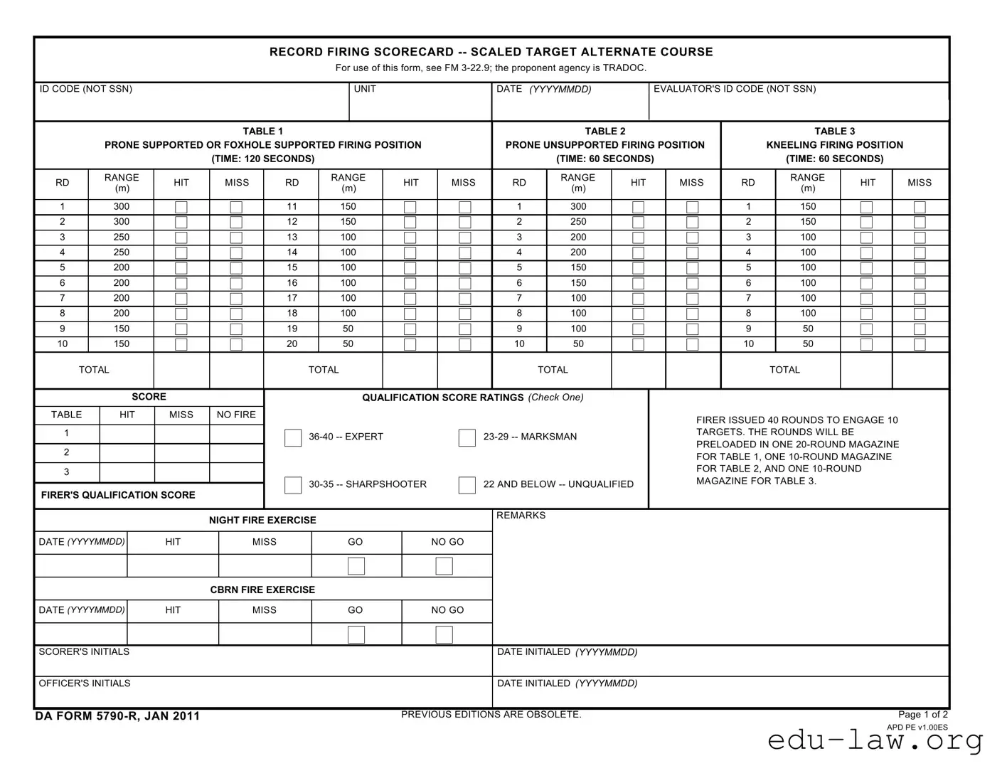 Fill in Your Da 5790 R Template