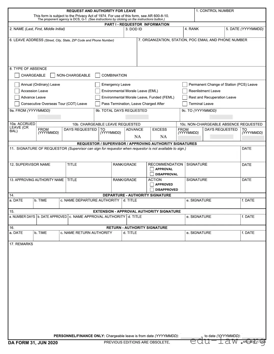 Fill in Your Da 31 Template