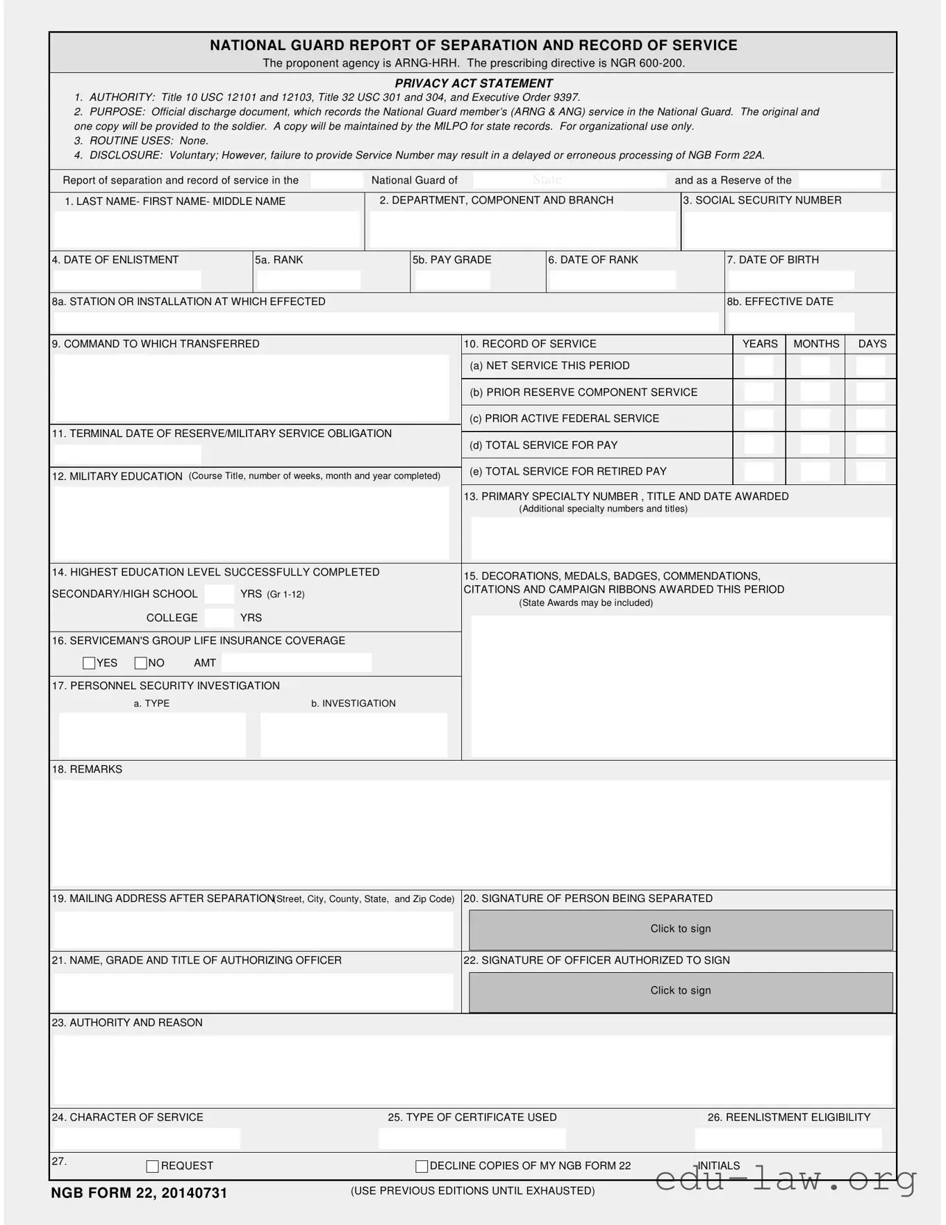 Fill in Your Ngb 22 Template