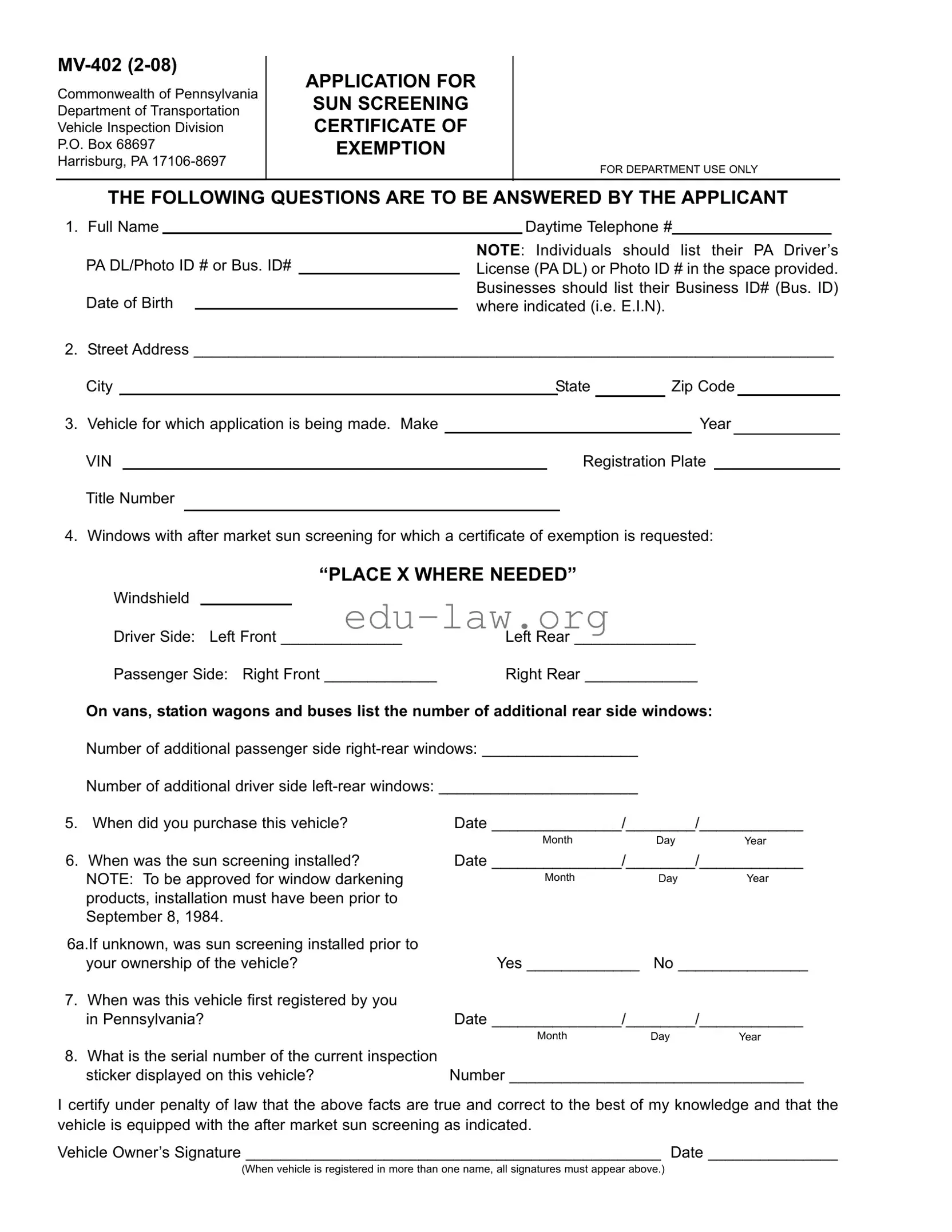 Fill in Your Mv 402 Template