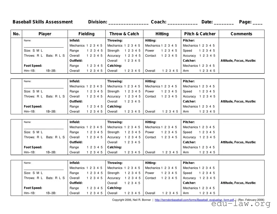 Fill in Your Baseball Assessment Template
