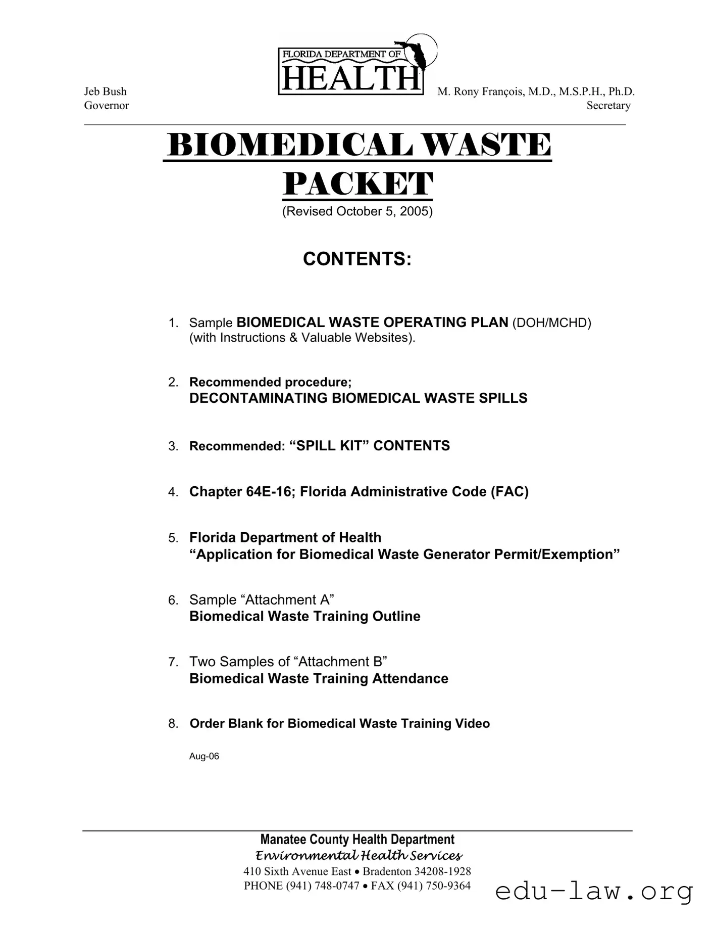 Fill in Your Biomedical Waste Operating Plan Template