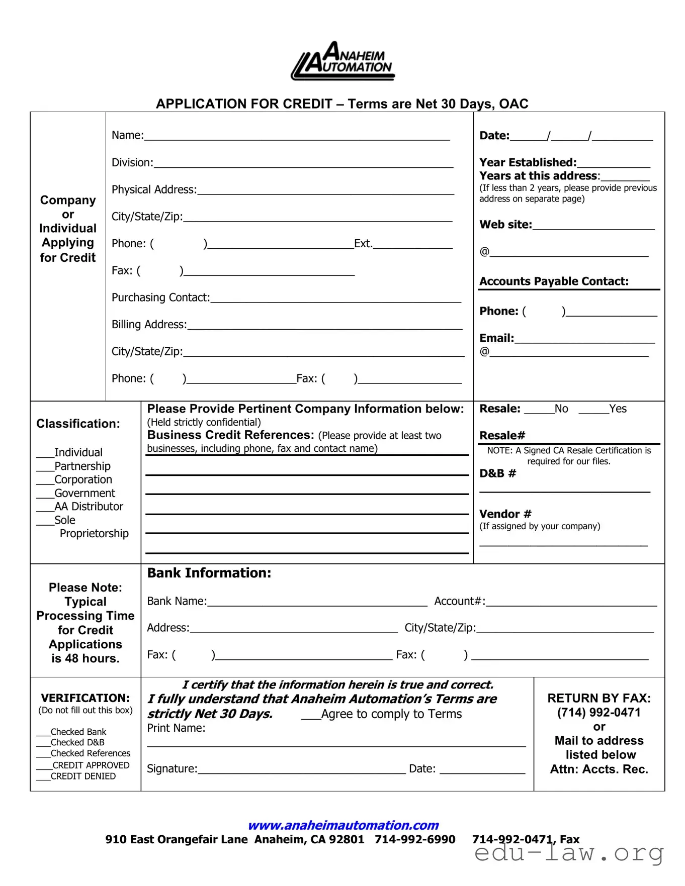 Fill in Your Net 30 Terms Order Template