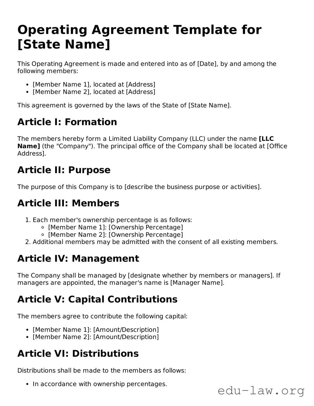 Operating Agreement Template
