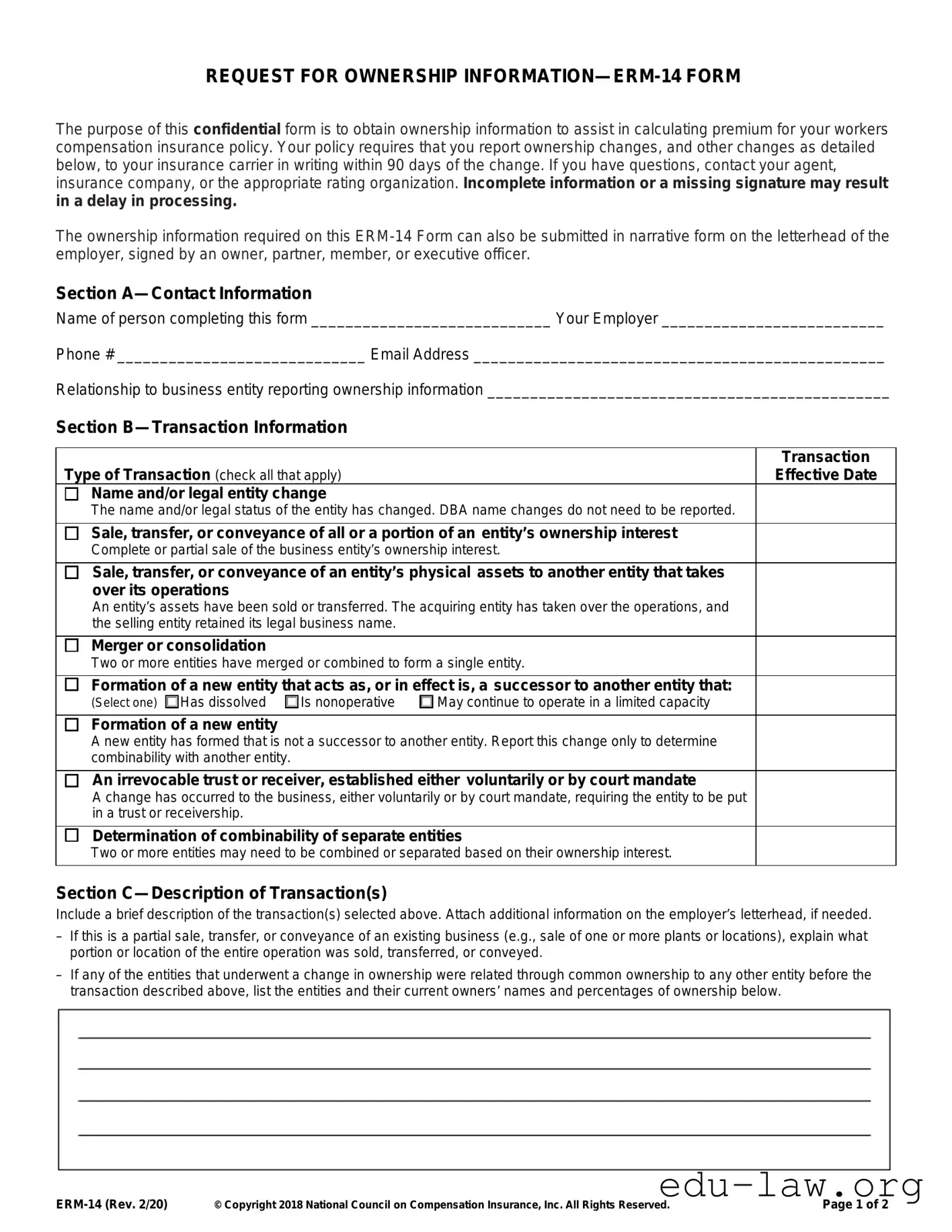 Fill in Your Erm 14 Template