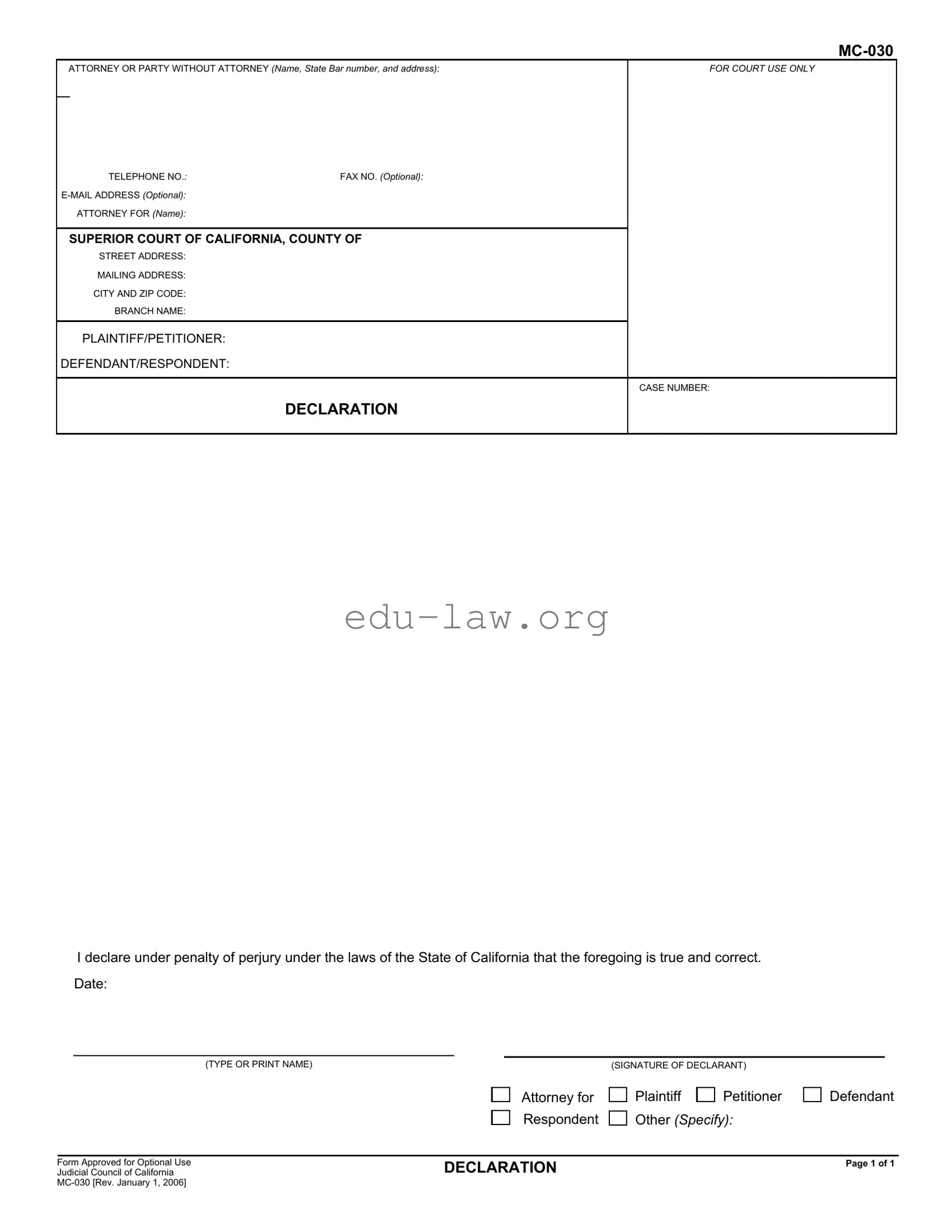 Fill in Your Mc 030 Template