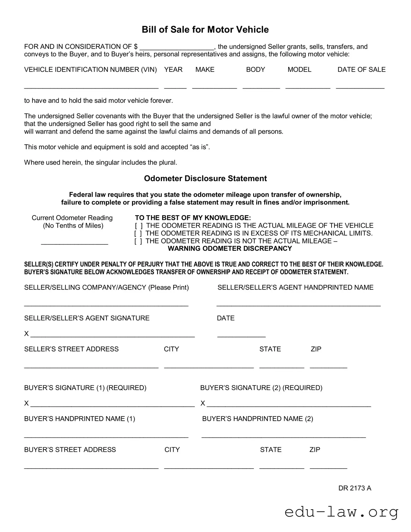 Fill in Your Dr 2173 A Template