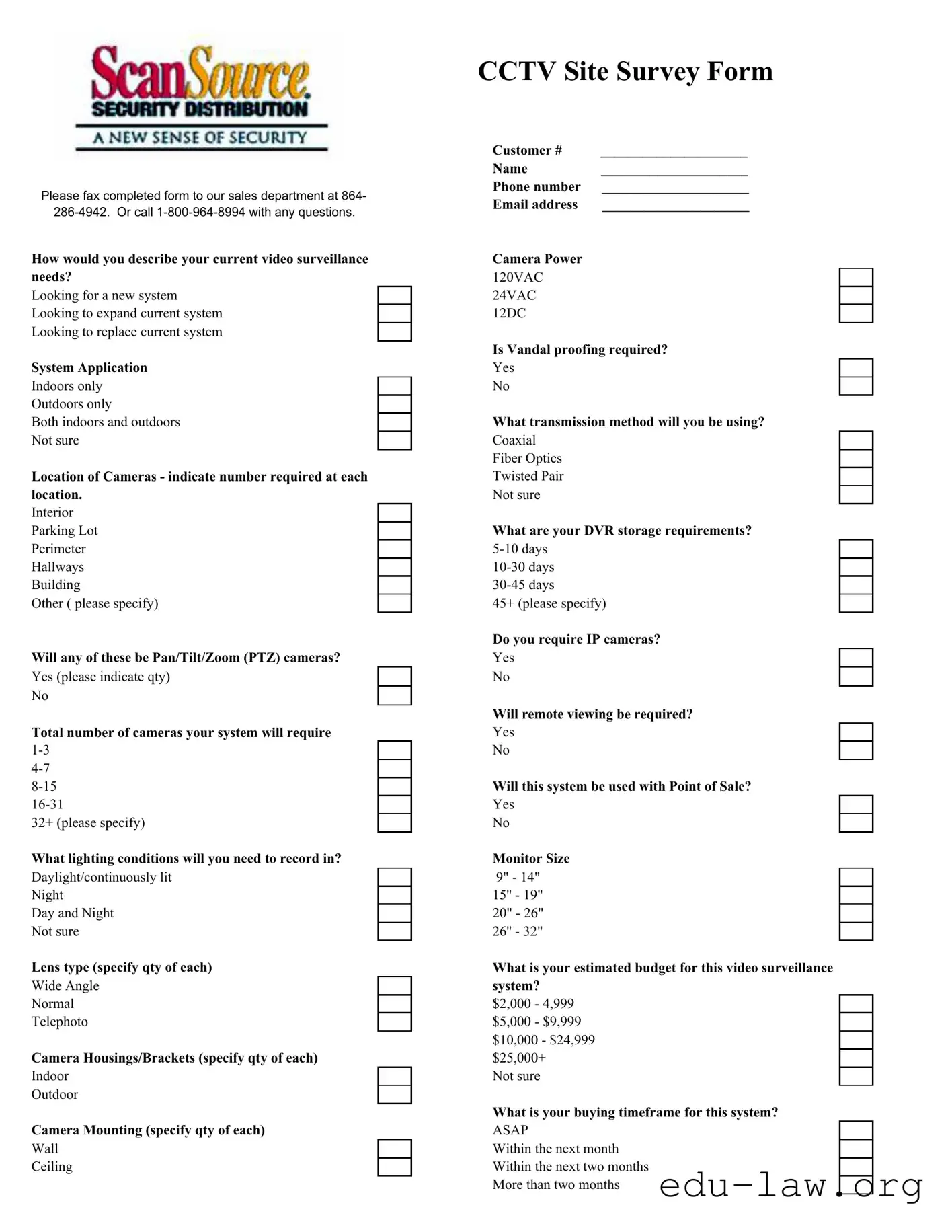 Fill in Your Cctv Survey Template