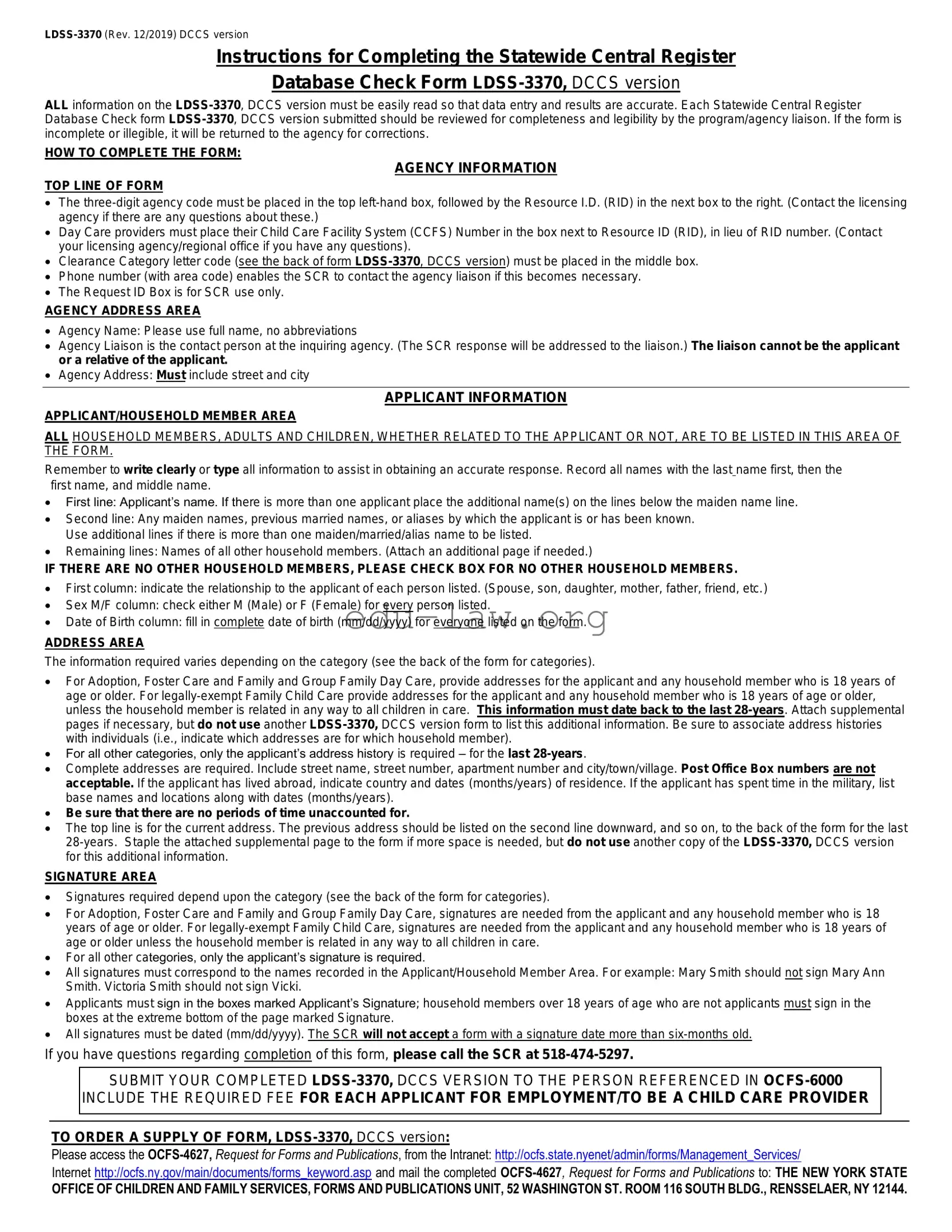 Fill in Your Ldss 3370 Template