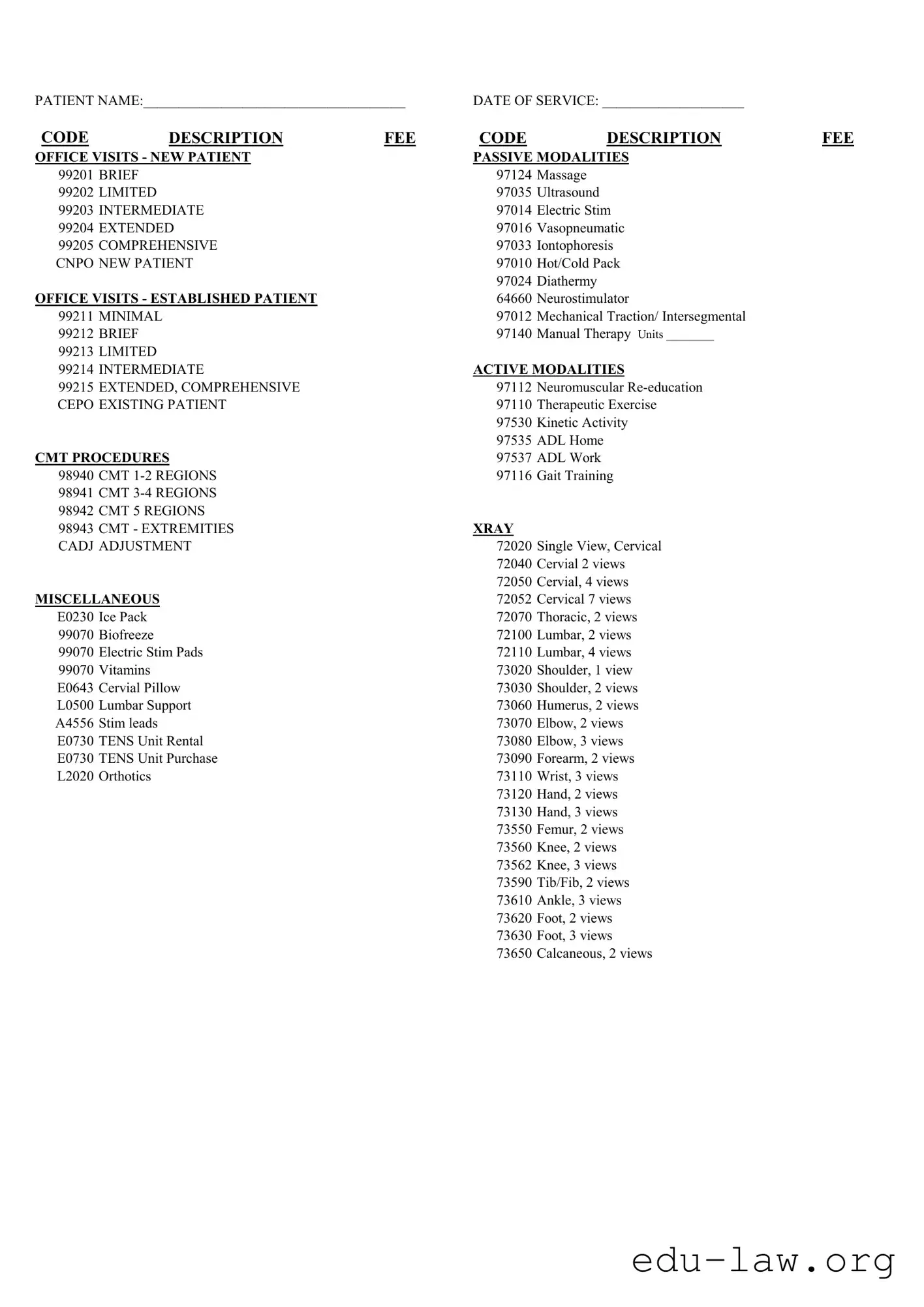 Fill in Your Chiropractic Superbill Template