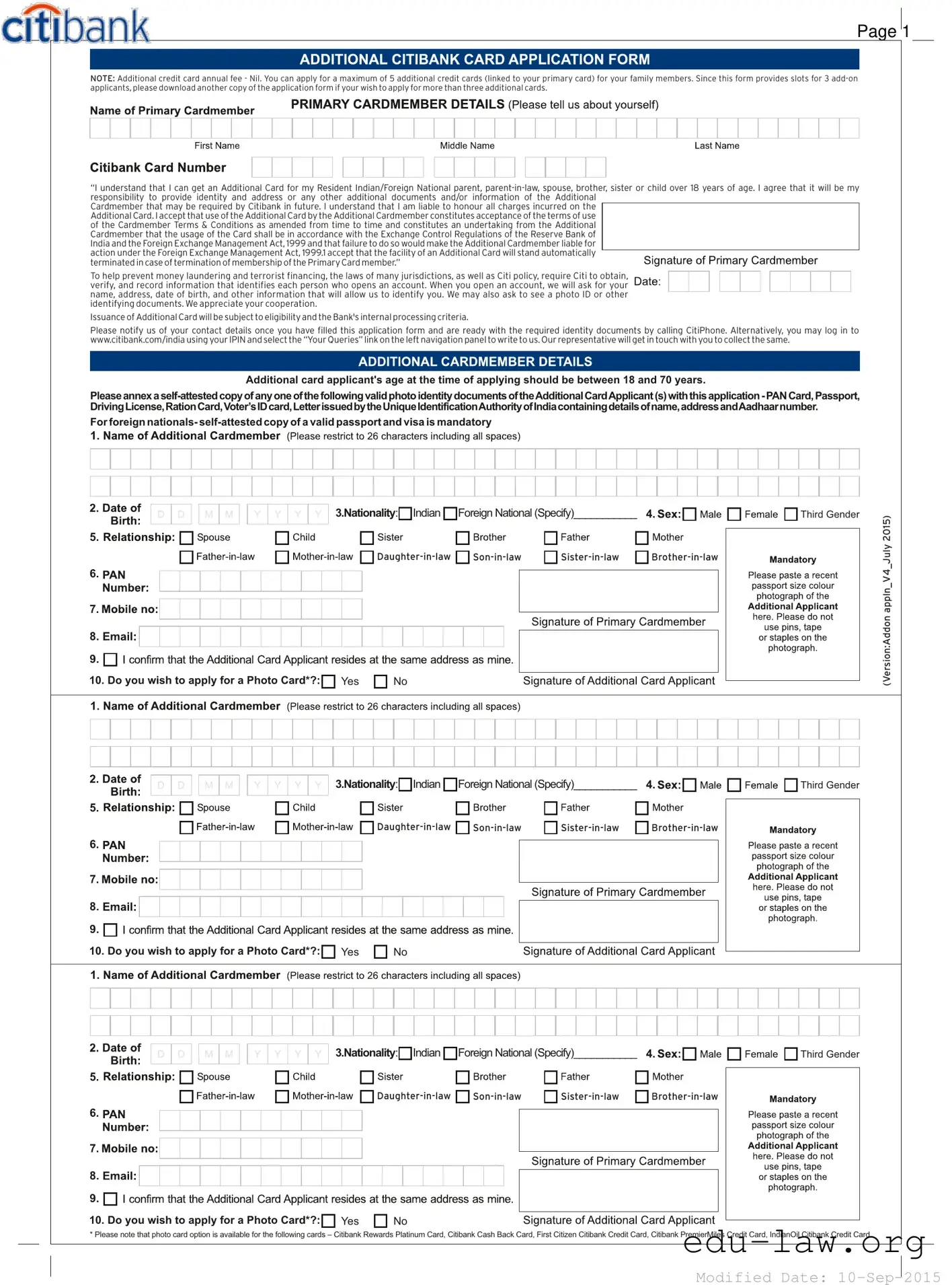 Fill in Your Citi Beneficiary Template