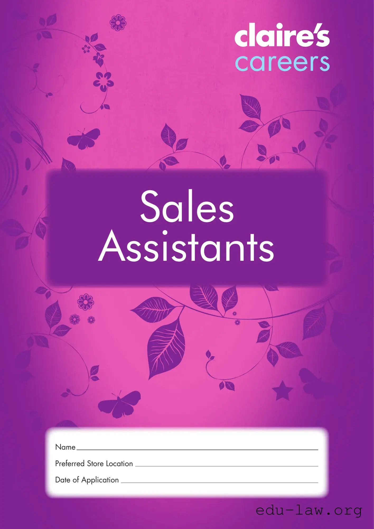 Fill in Your Claires Employment Application Template