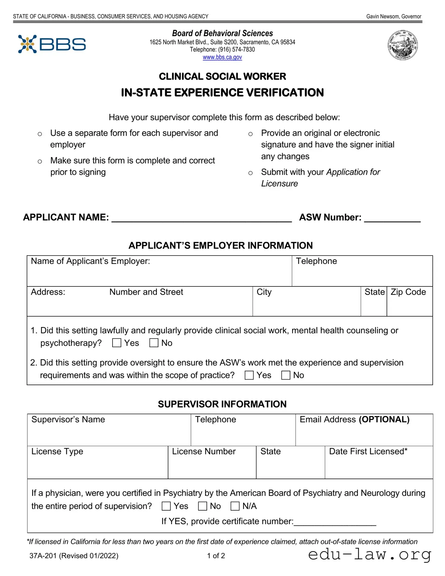 Fill in Your Clinical Social Experience Verification Template