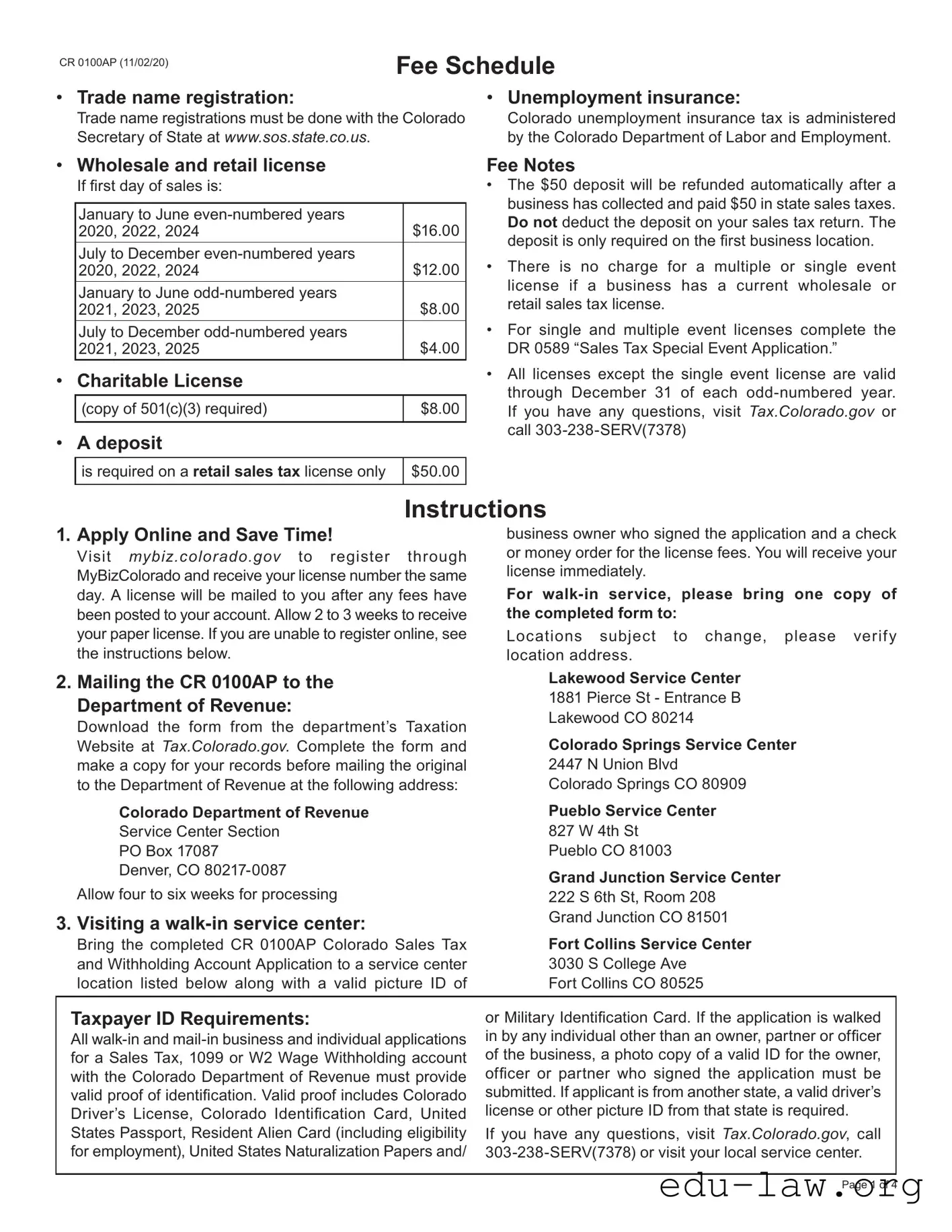 Fill in Your Colorado Cr 100 Template