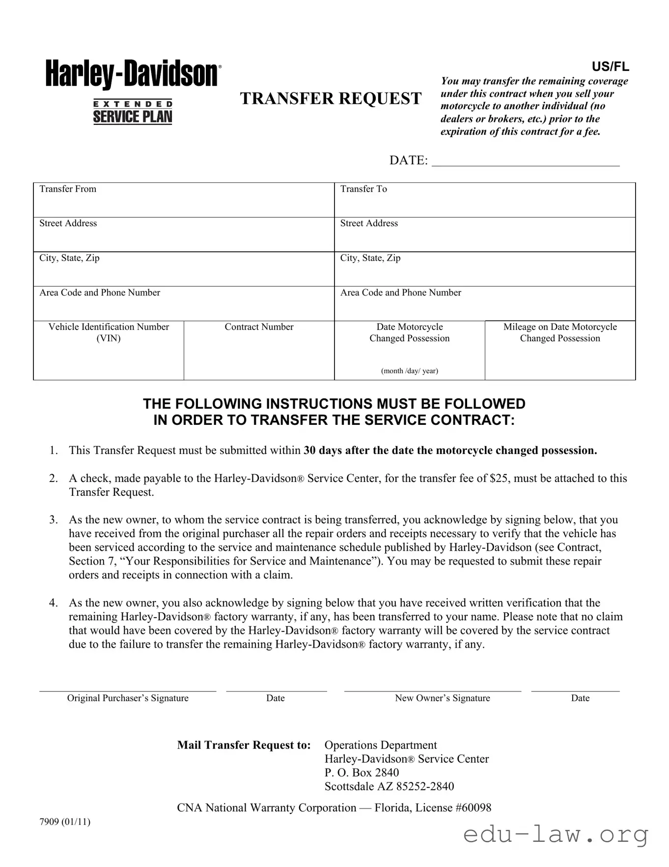 Fill in Your Transfer Request Template