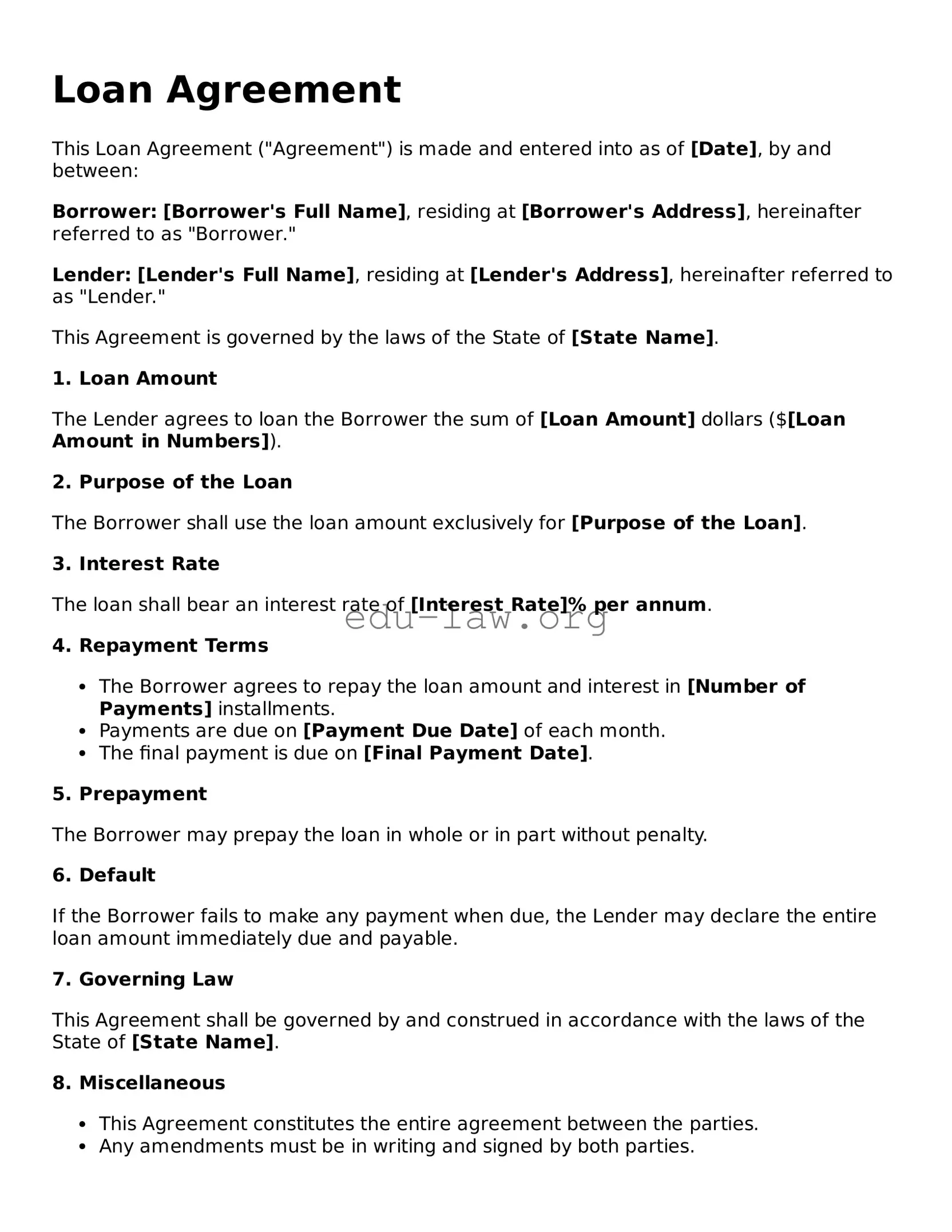 Loan Agreement Template