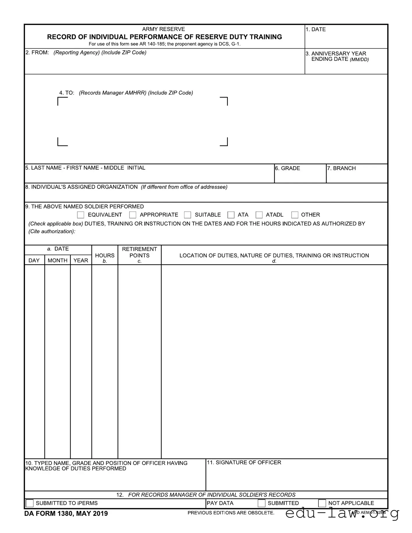 Fill in Your Da 1380 Template