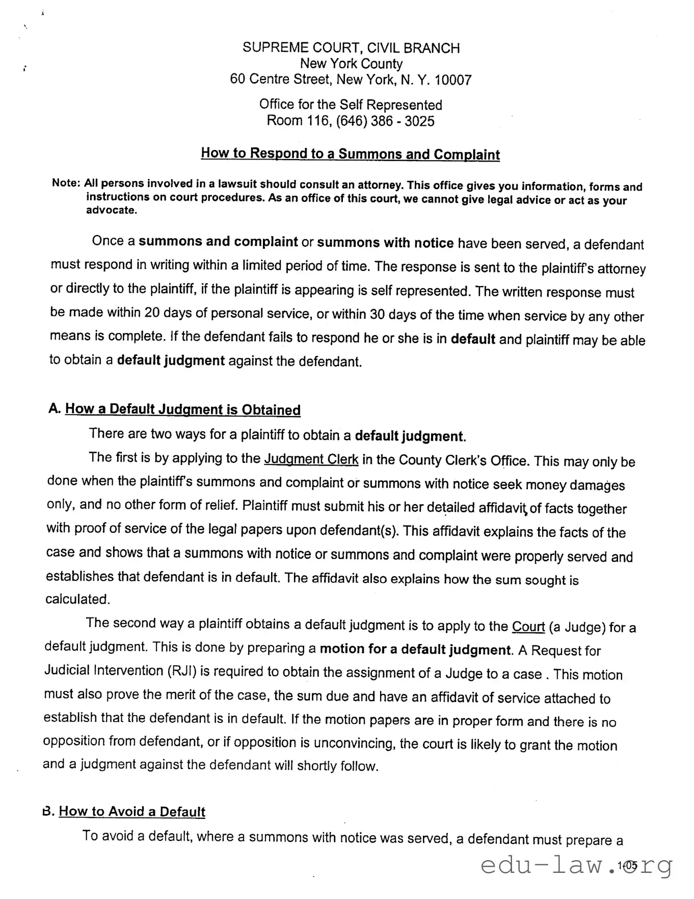 Fill in Your Response To A Summons Template