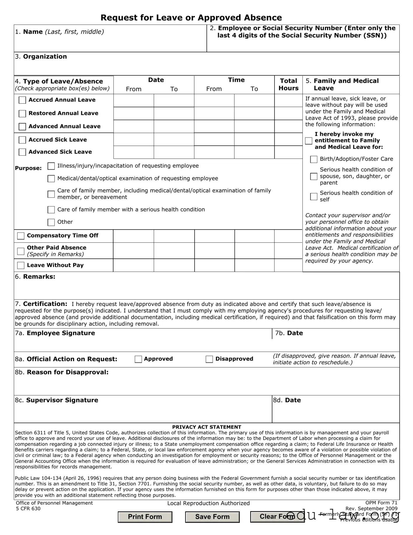 Fill in Your Employee Leave Request Template