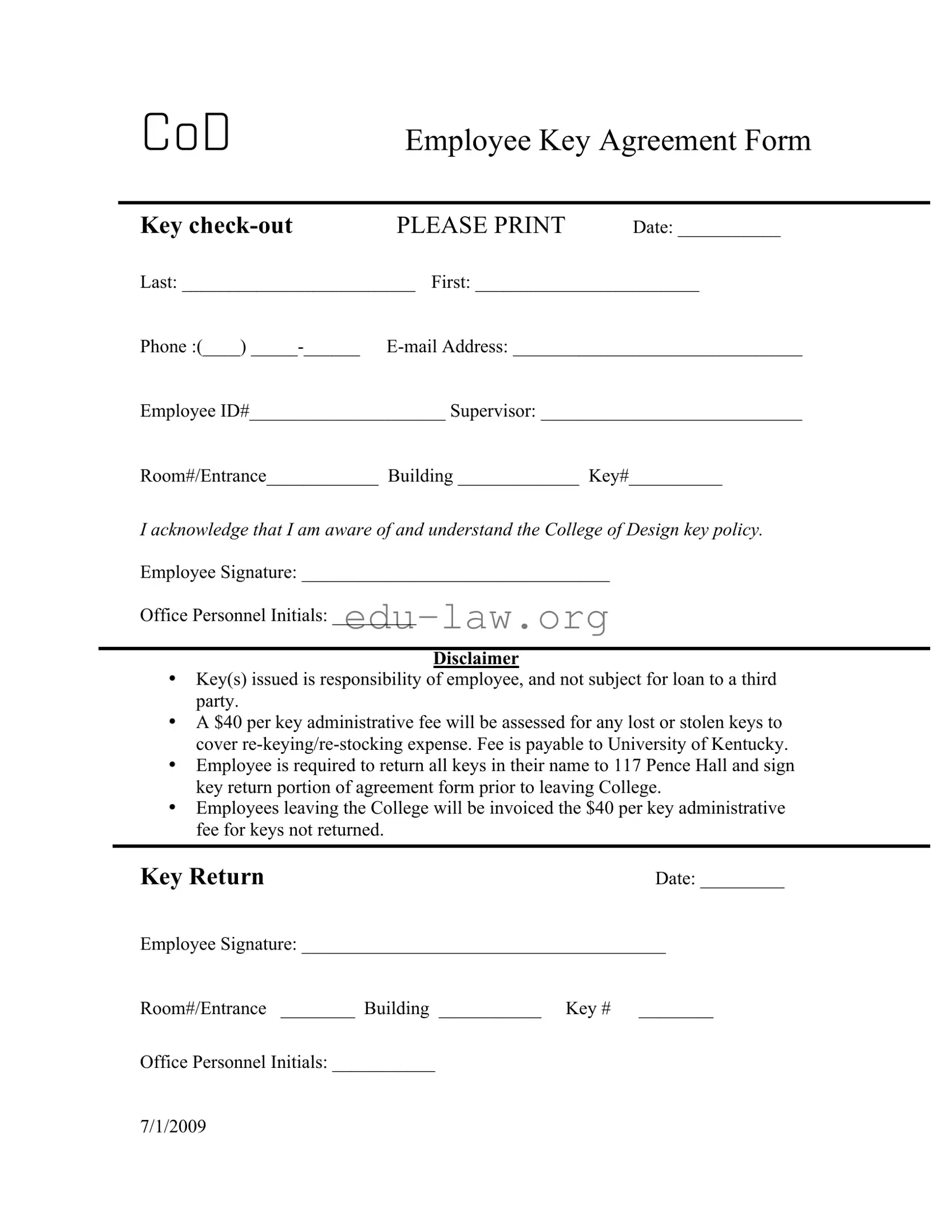 Fill in Your Key Agreement Template