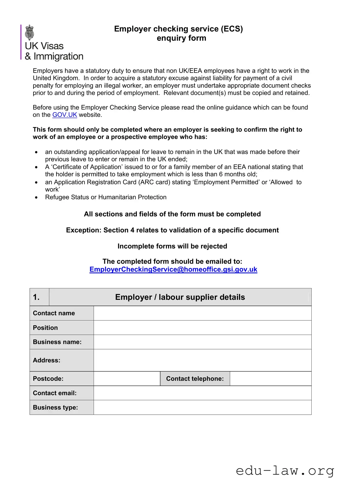 Fill in Your Employment Checking Service Template
