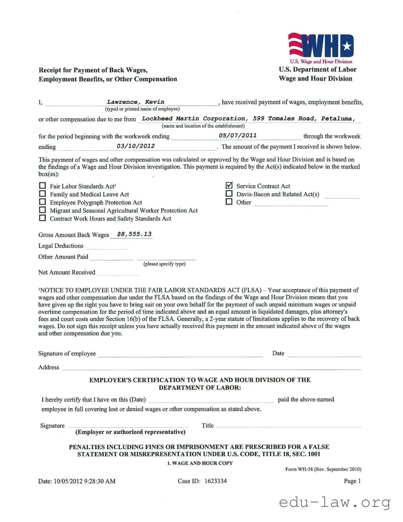 Fill in Your Wh 58 Template