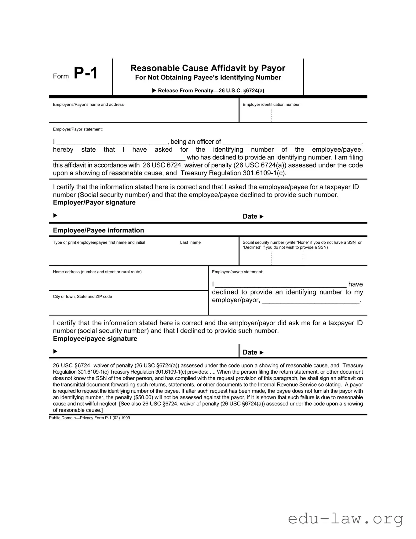 Fill in Your P 1 Template