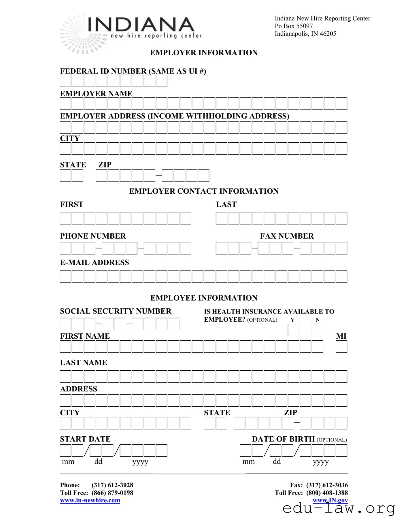 Fill in Your Employer Information Template