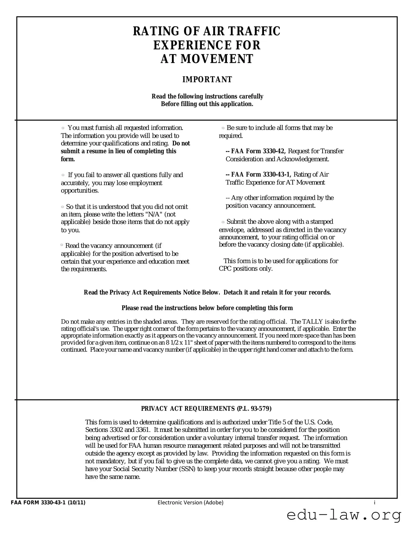 Fill in Your Faa 3330 43 1 Template