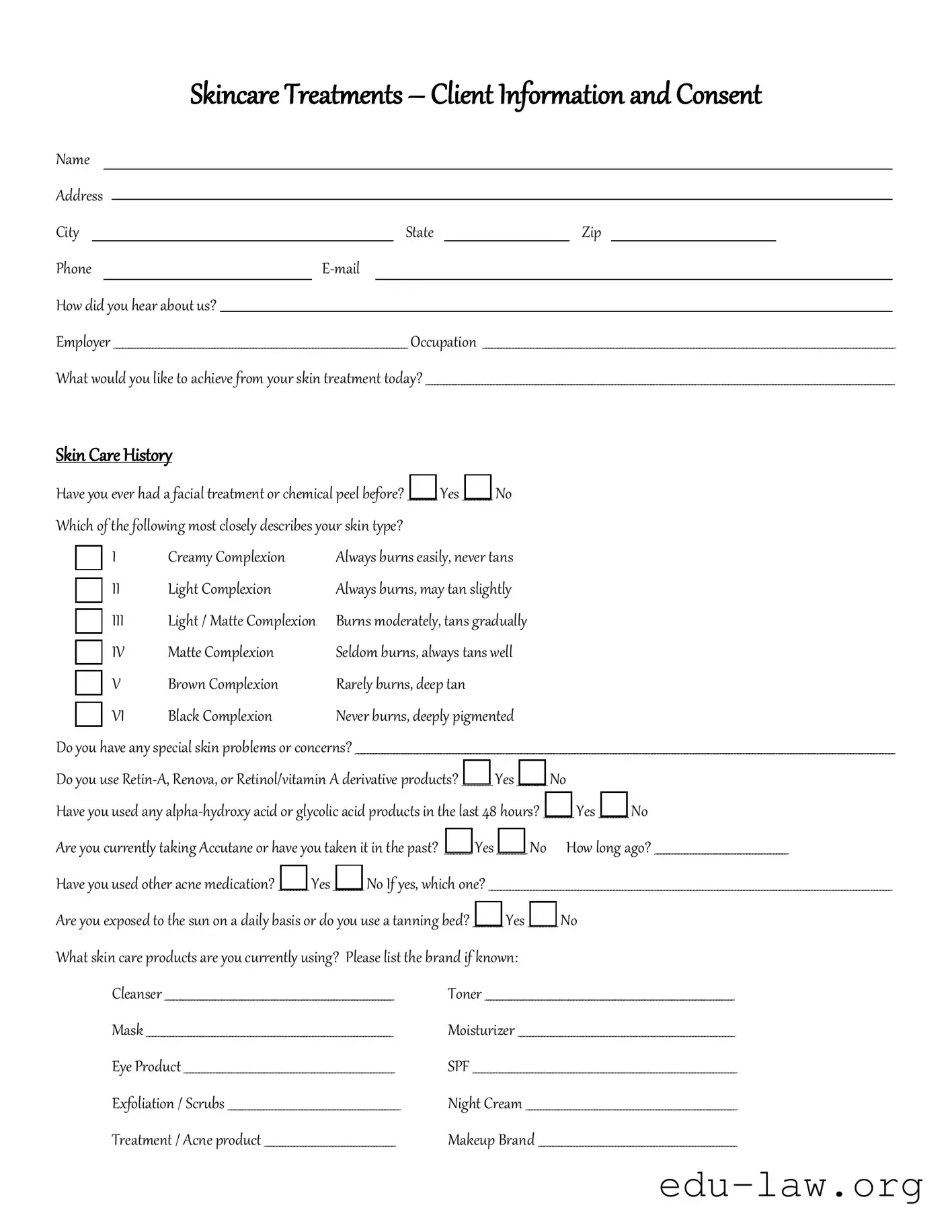 Fill in Your Facial Consent Template