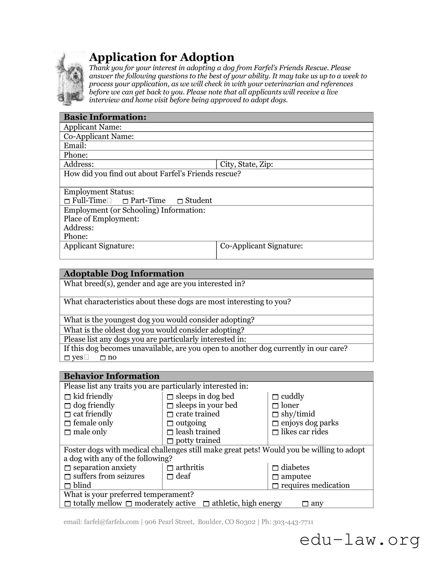 Fill in Your Farfel Application Template