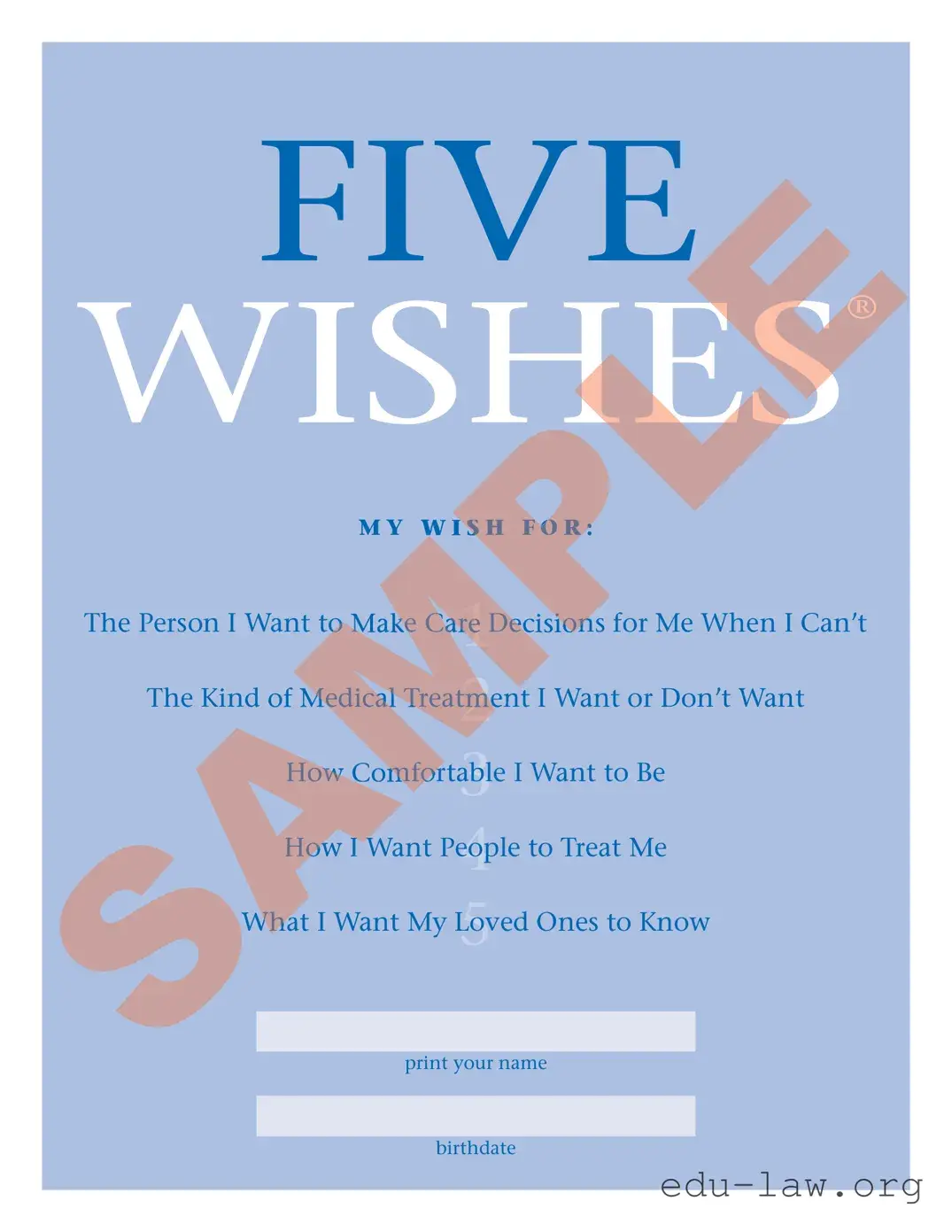 Fill in Your 5 Wishes Document Template