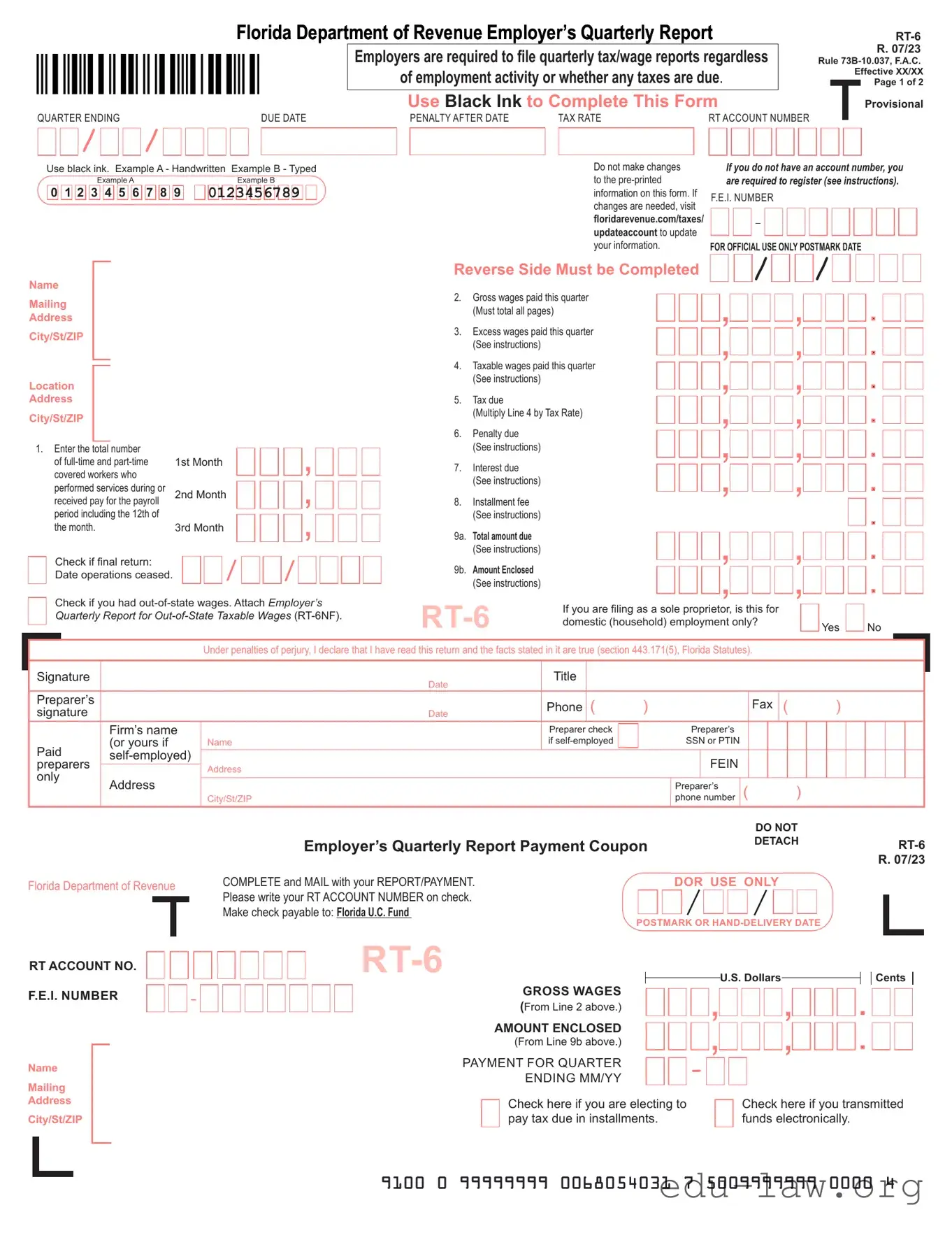 Fill in Your Rt 6 Template