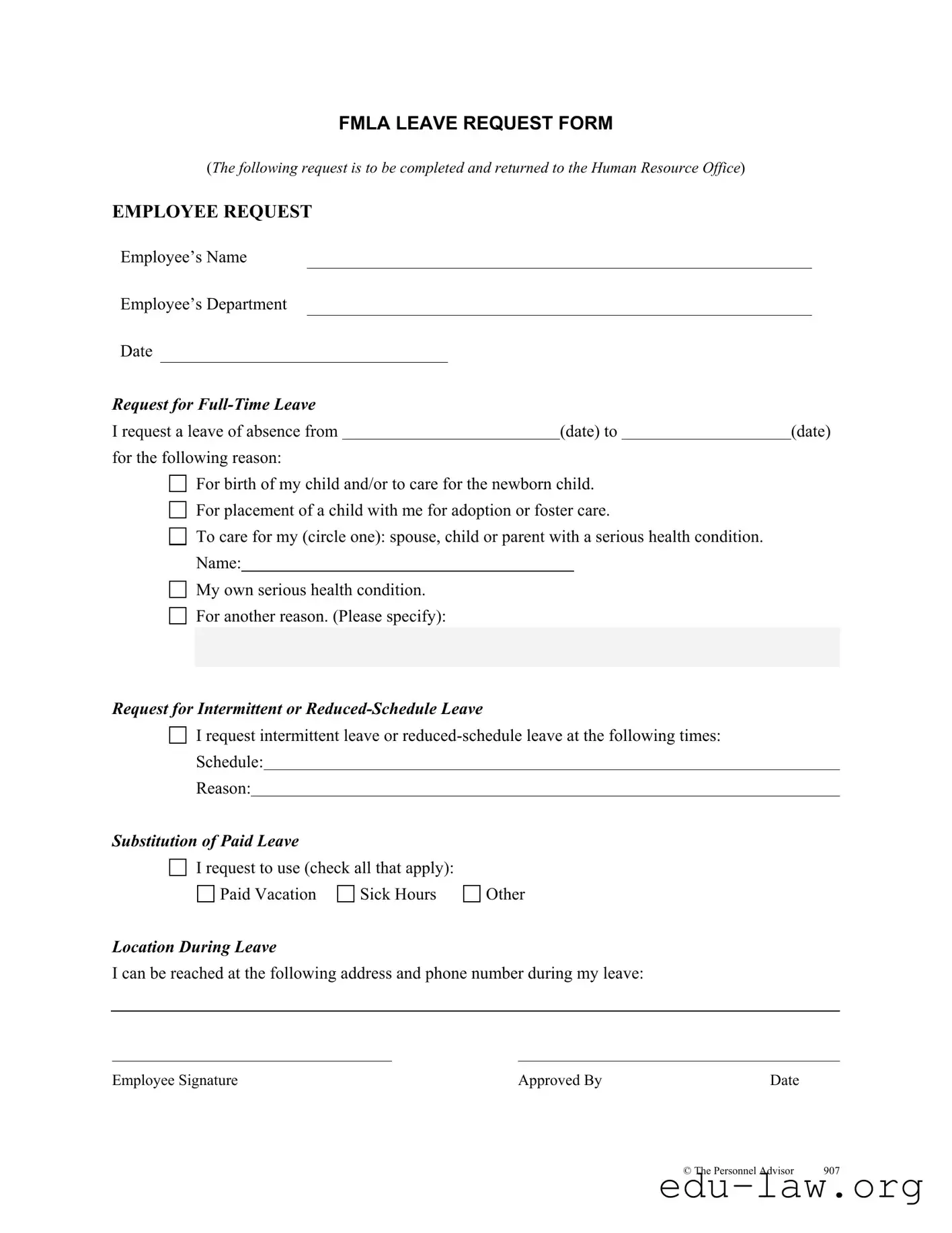 Fill in Your Fmla Leave Template