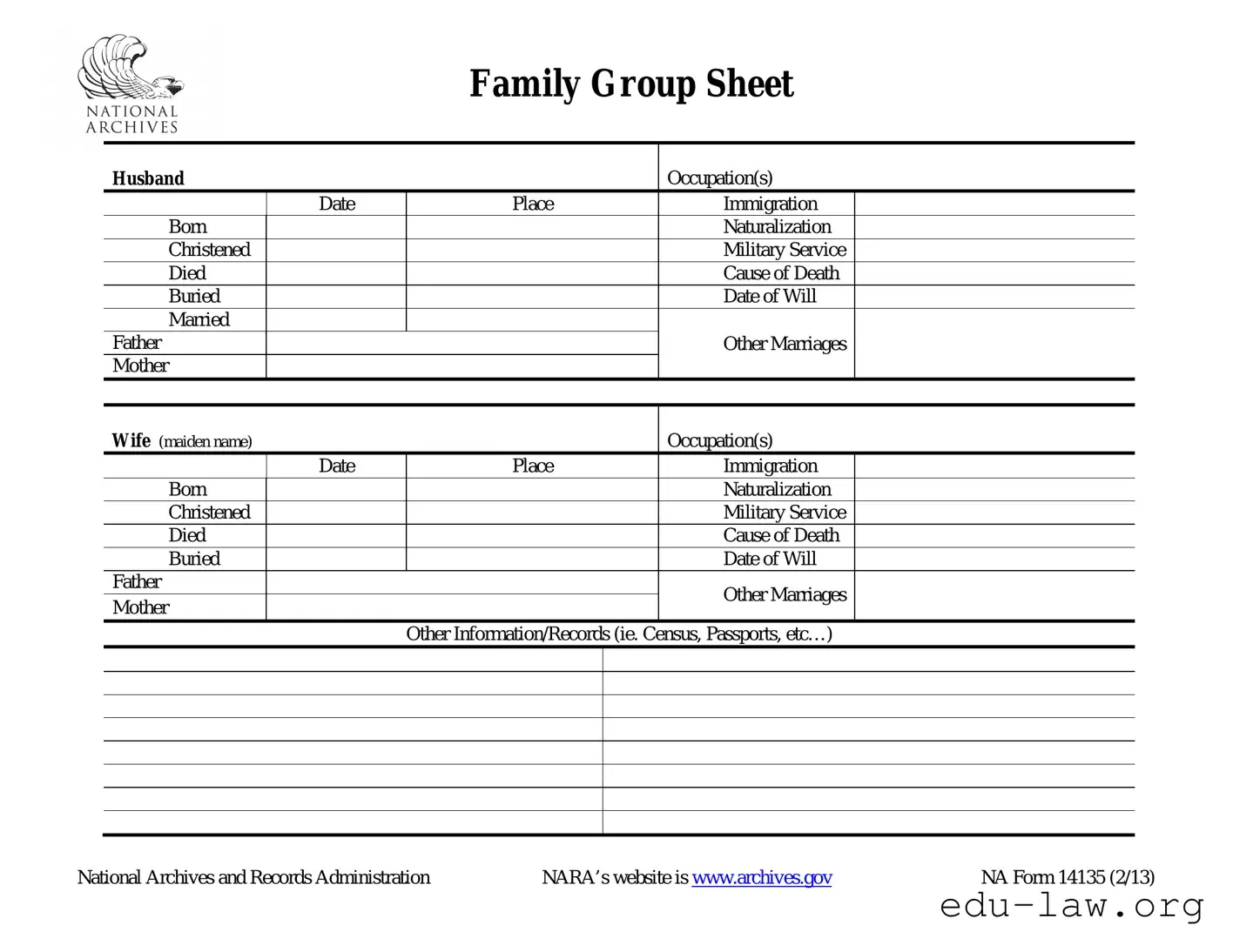 Fill in Your Family Tree Template