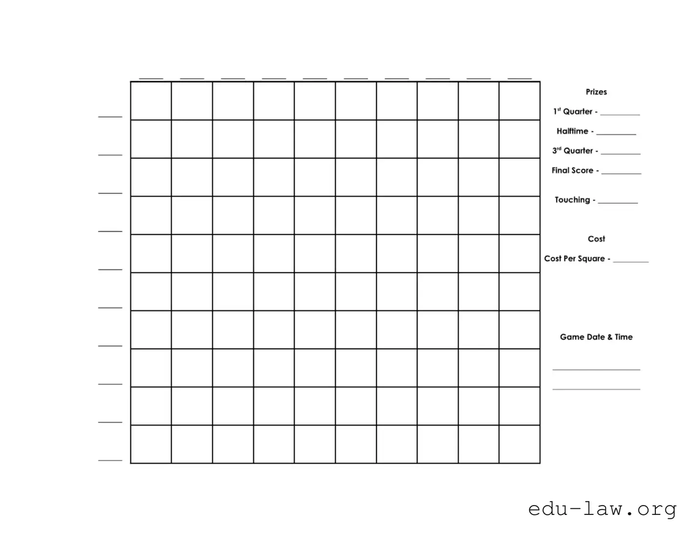 Fill in Your Football Pool Template