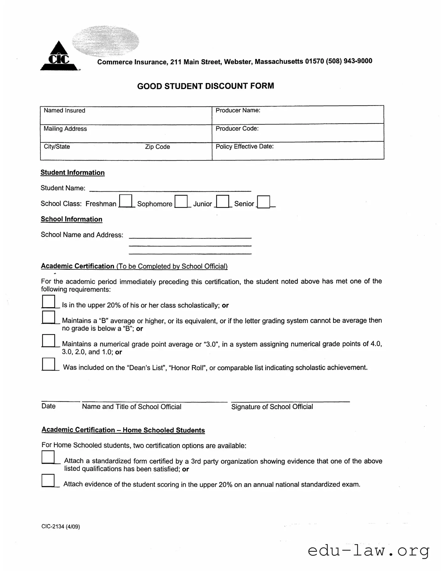 Fill in Your Cic 2134 Template