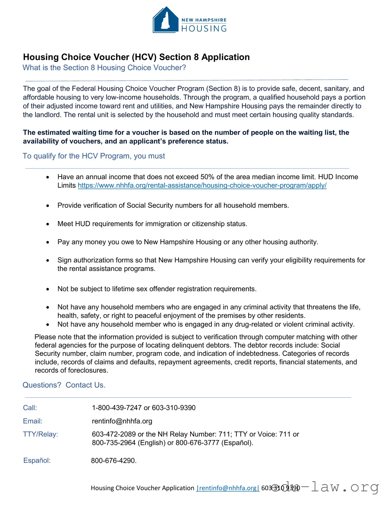 Fill in Your Section 8 Application Template