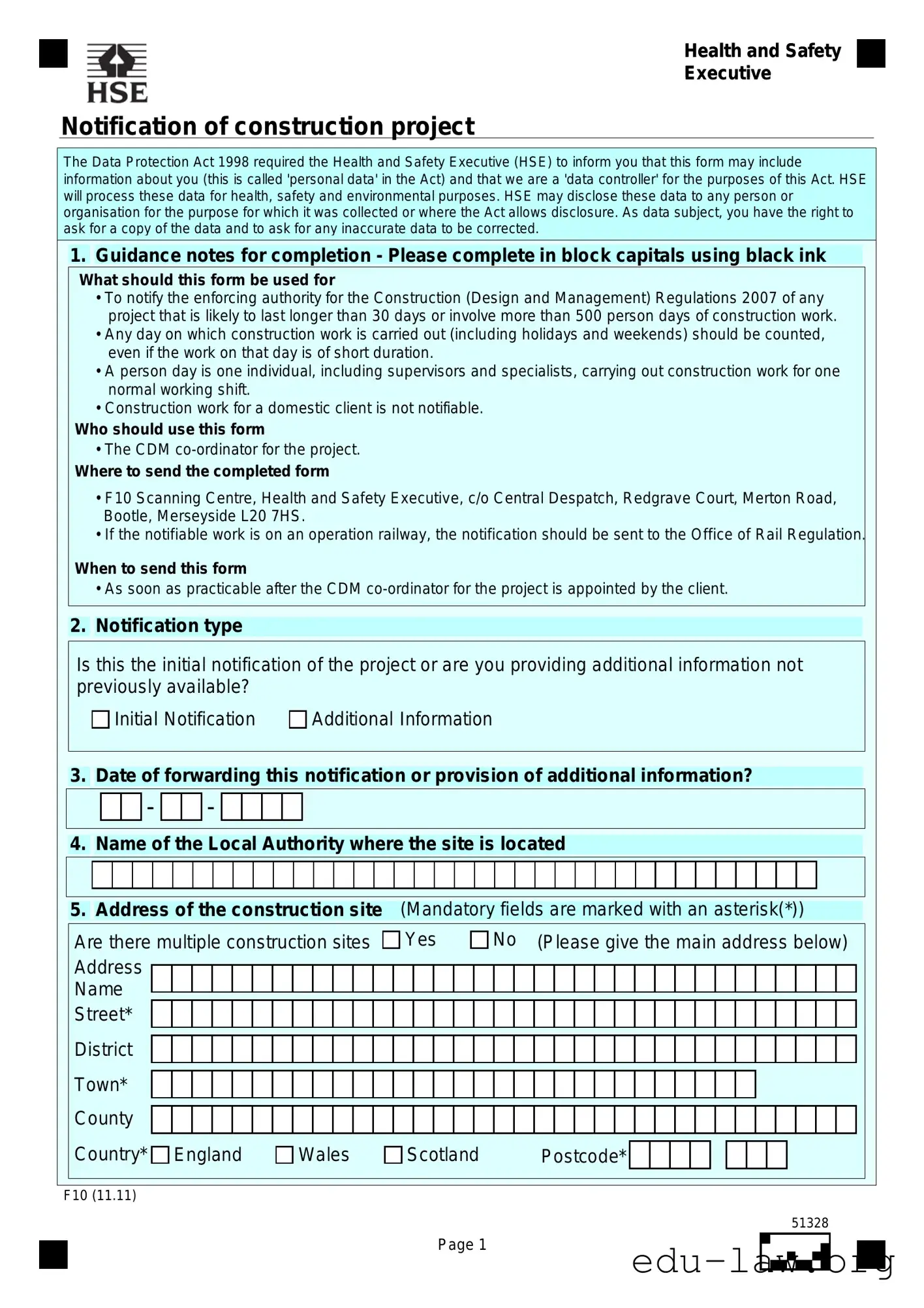 Fill in Your F10 Template