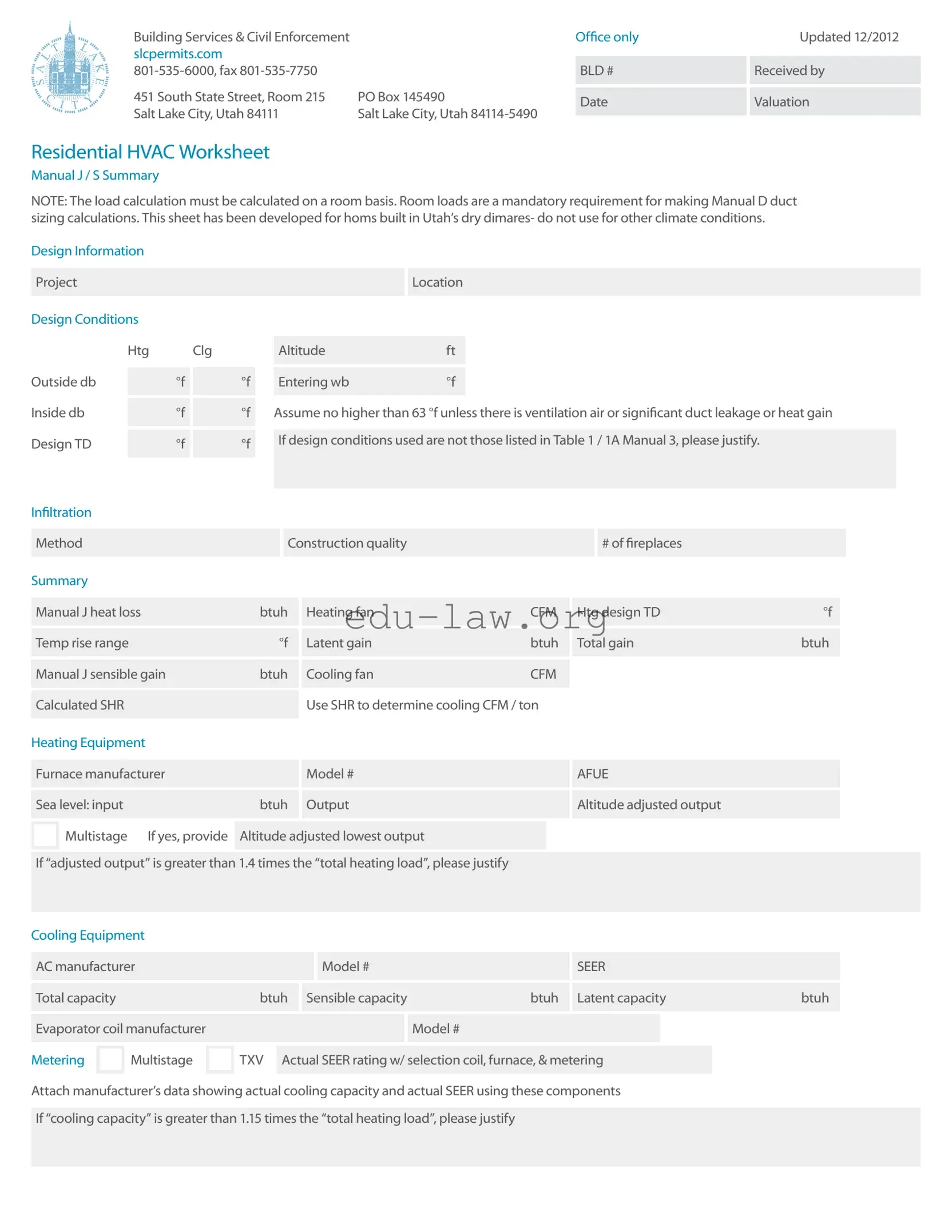 Fill in Your Manual J Template