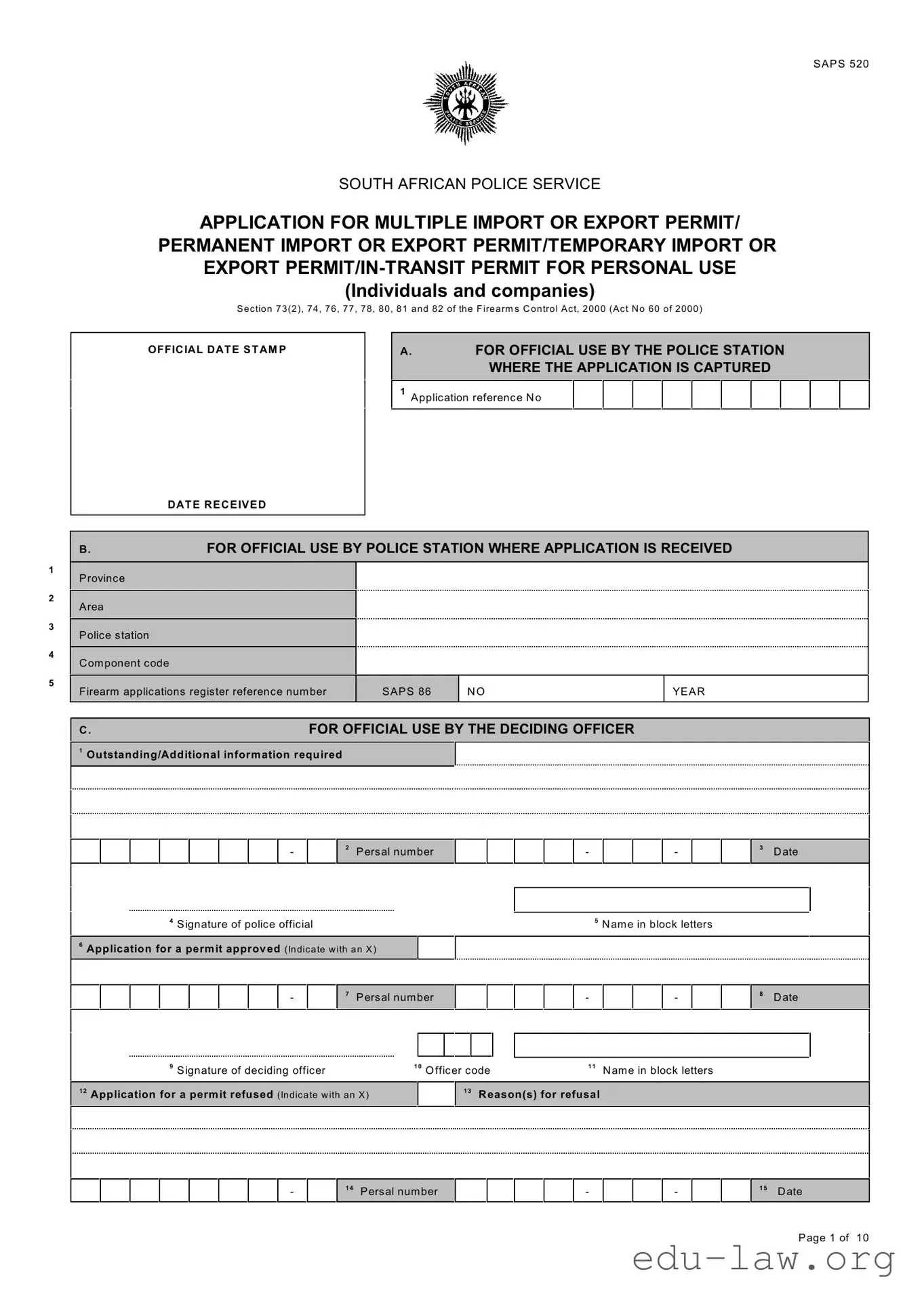 Fill in Your Saps 520 Template