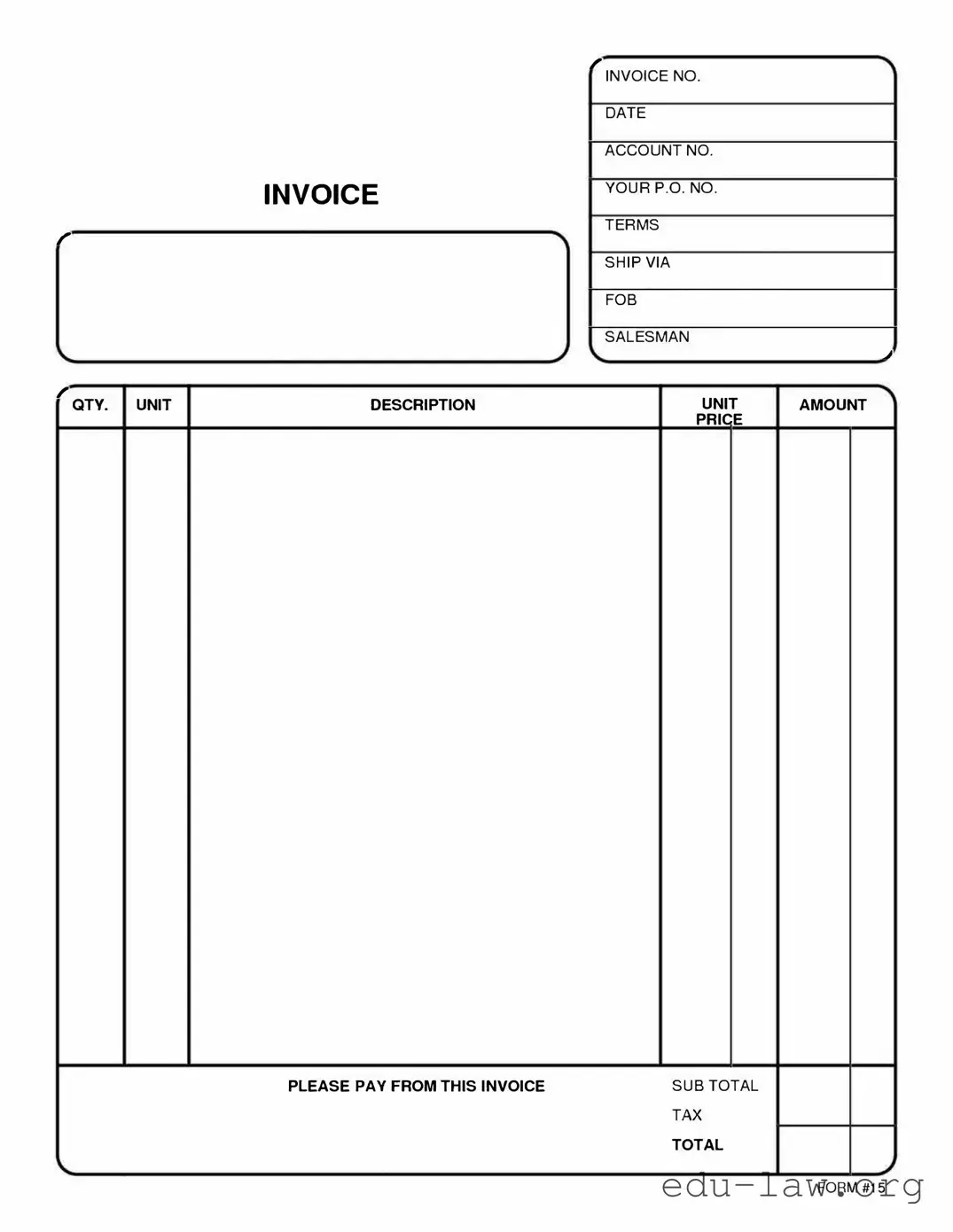 Fill in Your Free And Invoice Pdf Template