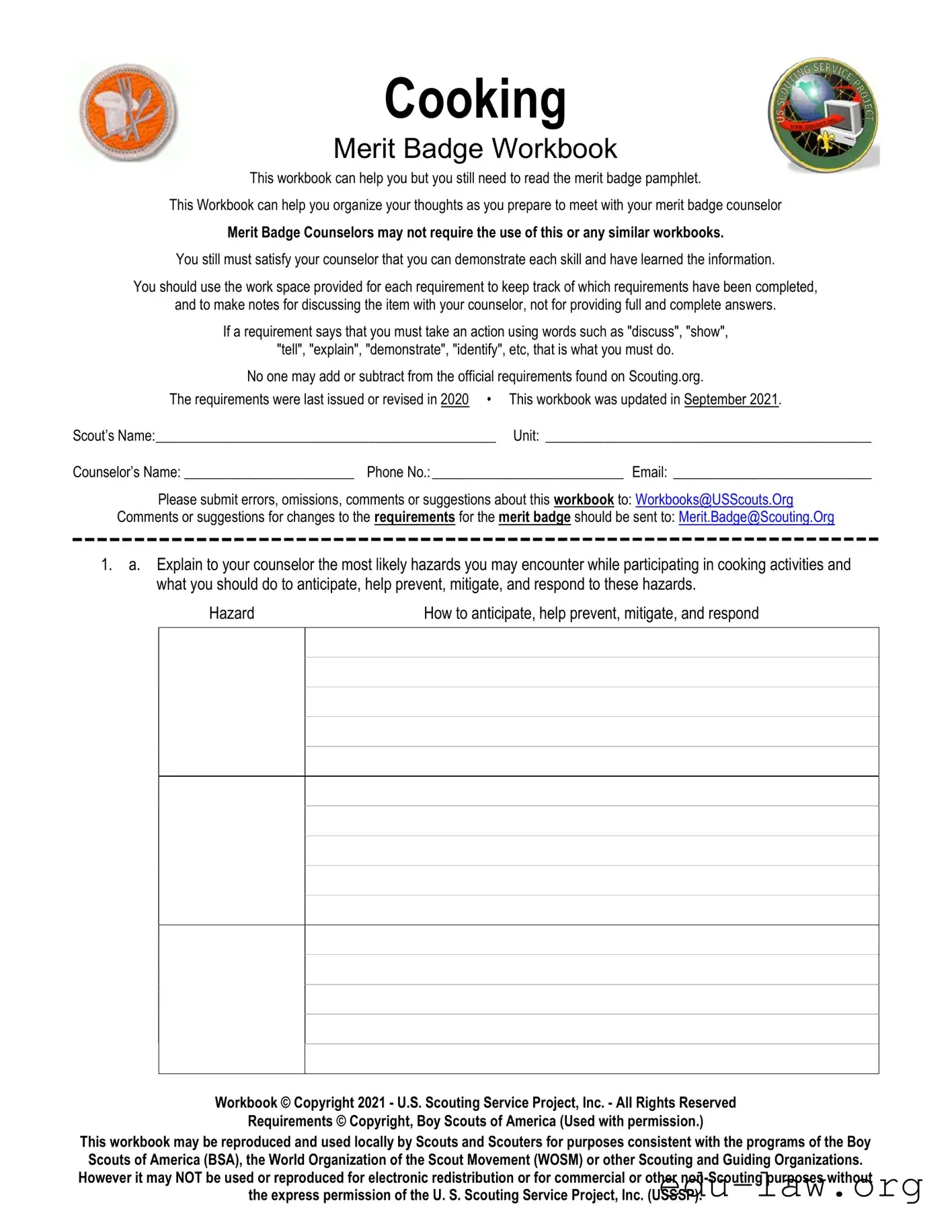 Fill in Your Cooking Badge Template