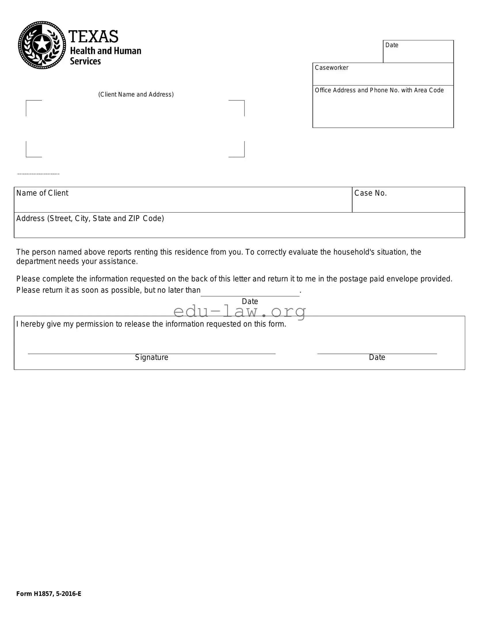 Fill in Your H1857 Template