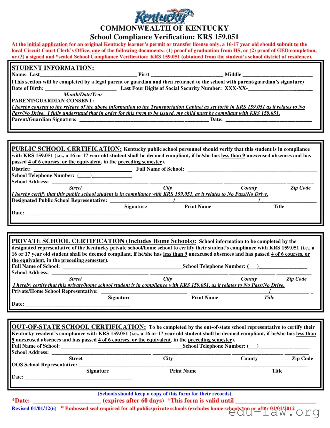 Fill in Your School Compliance Verification Template