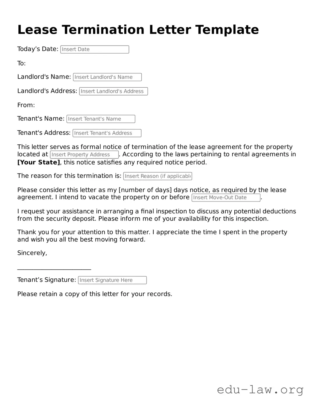 Lease Termination Letter Template